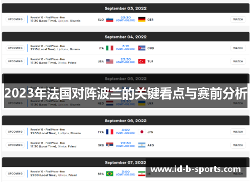 2023年法国对阵波兰的关键看点与赛前分析 2023年法国对阵波兰的关键看点与赛前分析